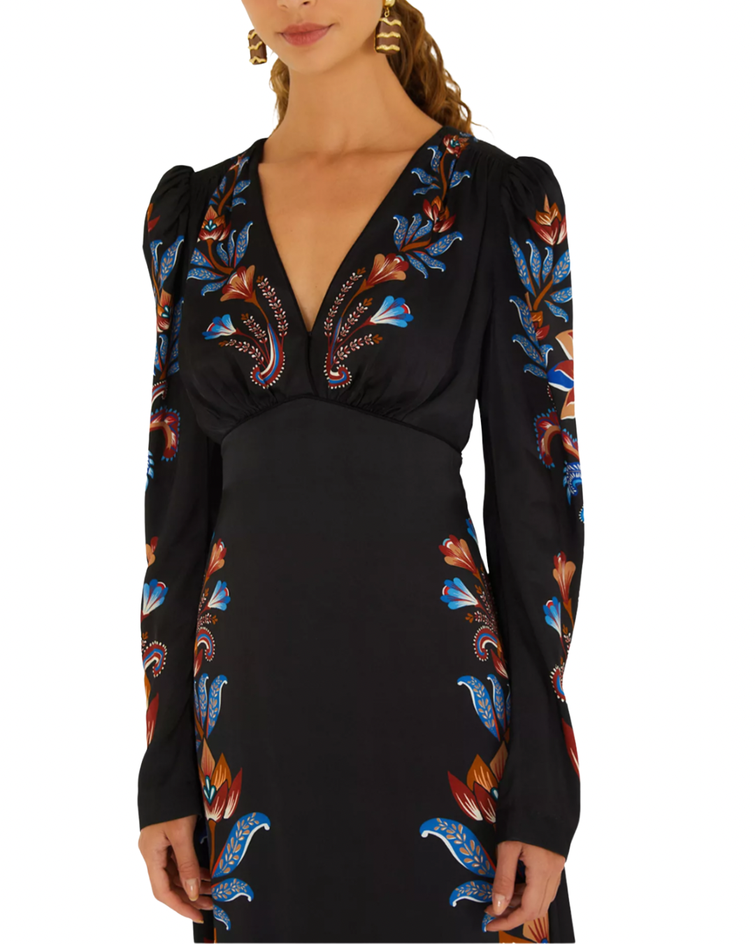 Energy Tie Back Midi Dress in Black by Farm Rio