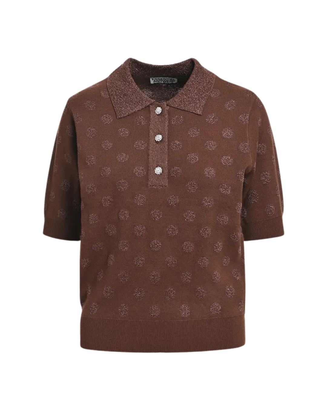 Krab Dotted Polo Top in Bear Me by Essentiel Antwerp