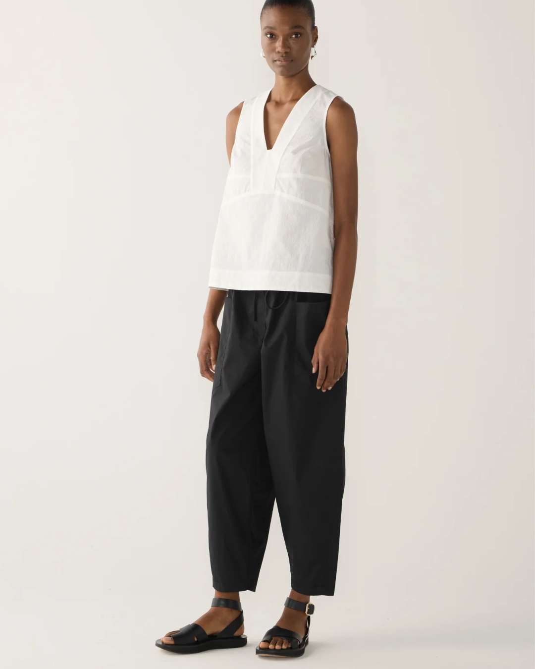 Edna Pant in Black Poplin by Foemina