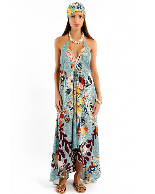 Voila Coral Dress in Blue by Wild