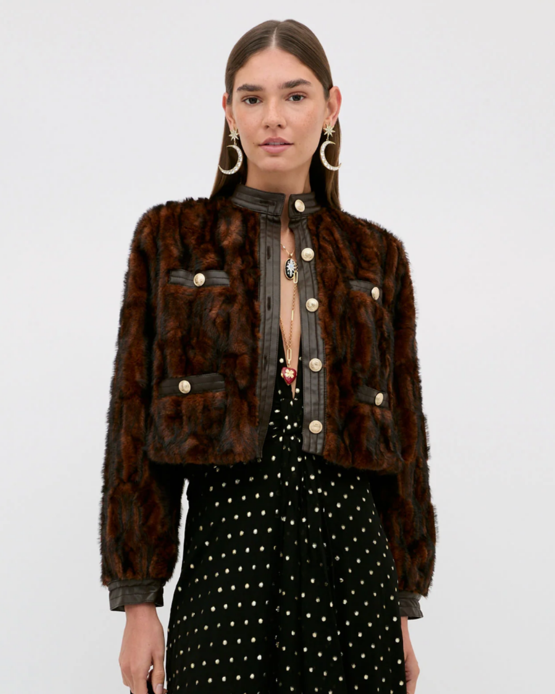 Jina Jacket in Brown by RIXO