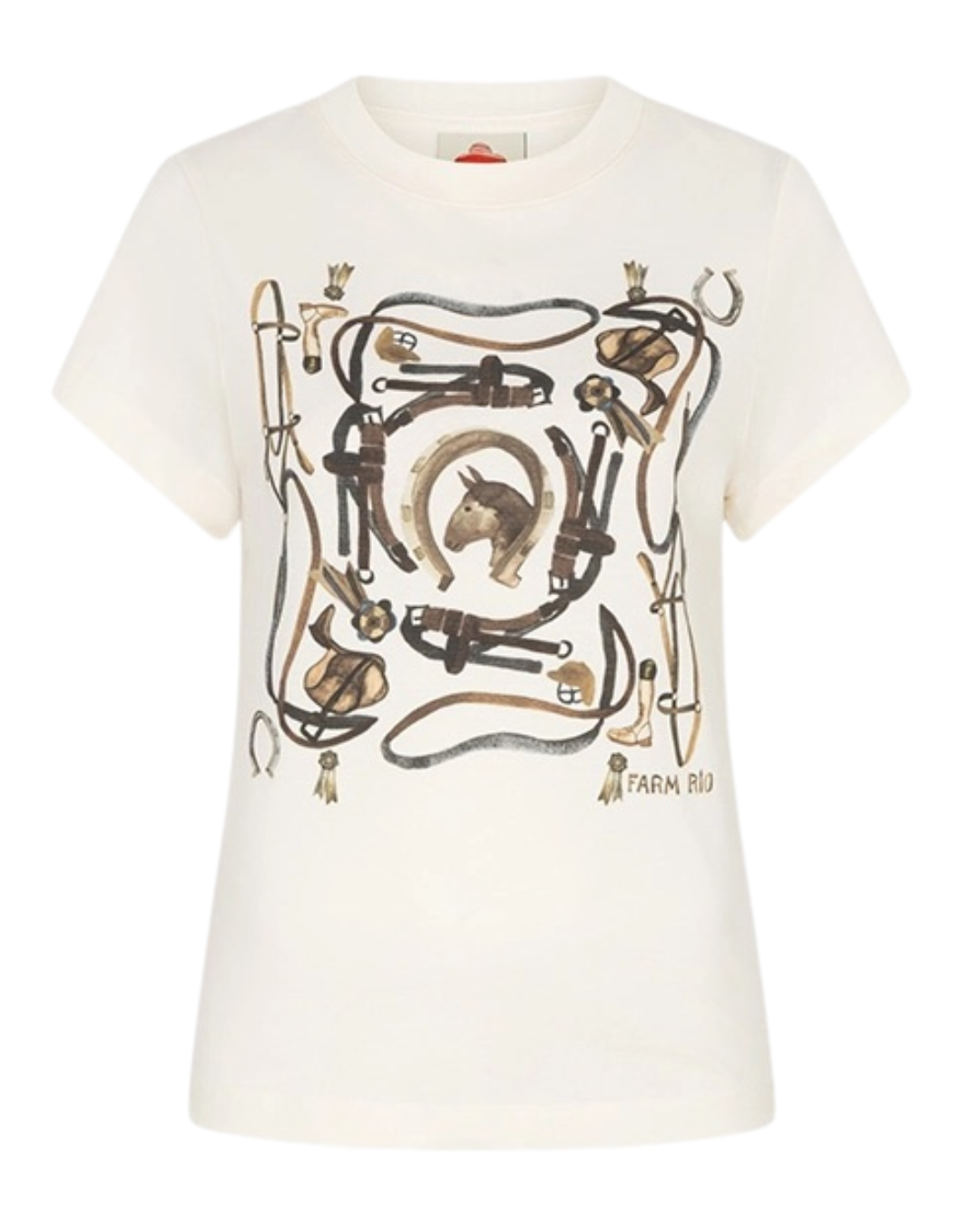 Equestrian Slim T-Shirt in Off White by Farm Rio