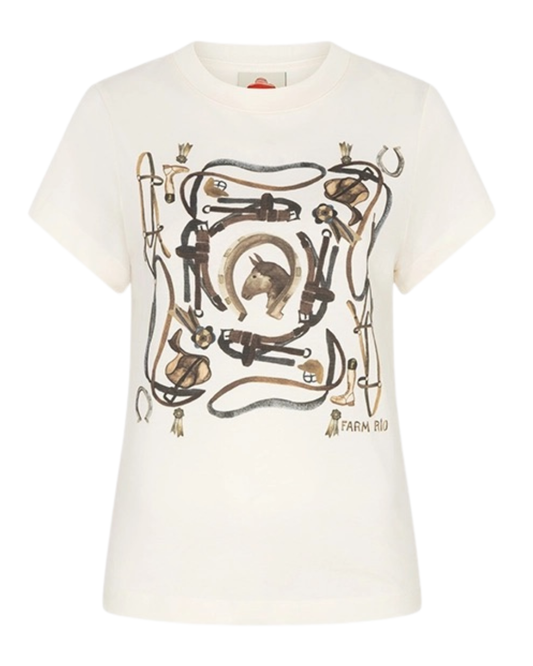 Equestrian Slim T-Shirt in Off White by Farm Rio
