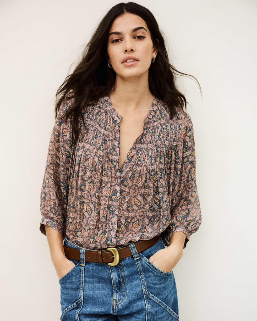 Tazio Chemise Blouse in Blue by BA&SH