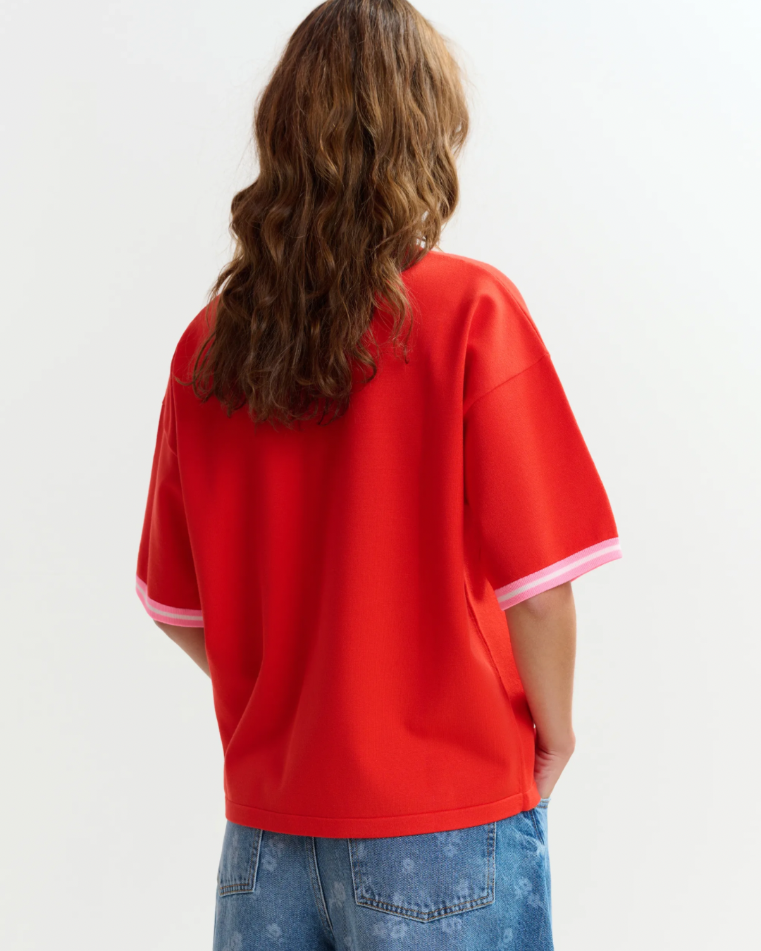 Jefinitely Contrast Pullover in Orange Brulee by Essentiel Antwerp