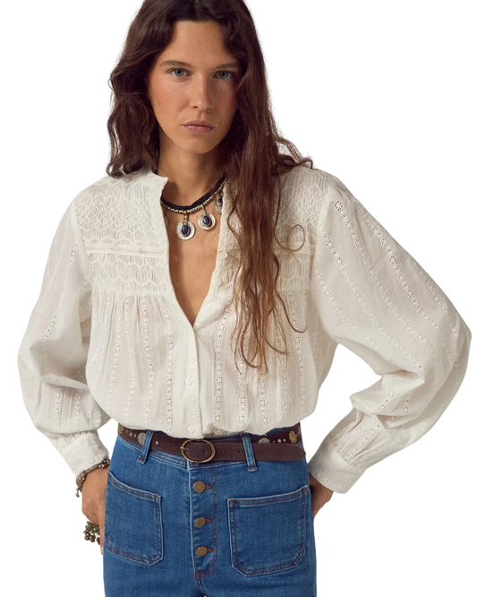 Paoli Blouse in Bianca by Maison Hotel
