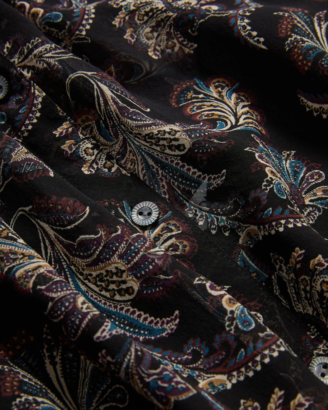 Ashlynn Silk Blouse in Black Paisley by Veronica Beard