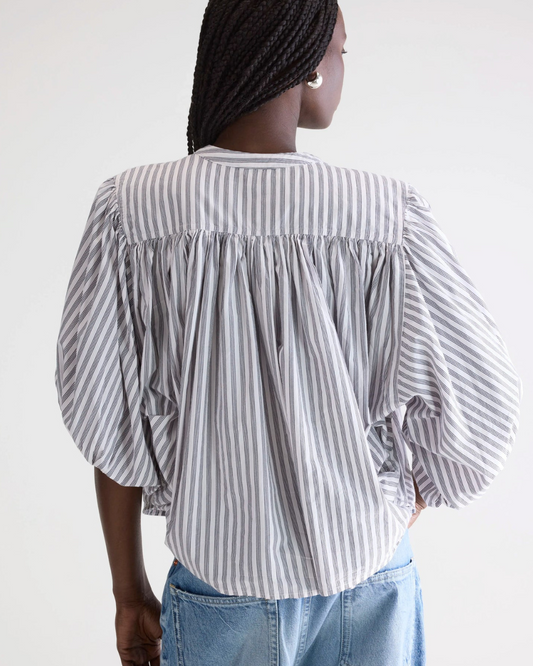 Ink Striped Cropped Blouse by Bellerose