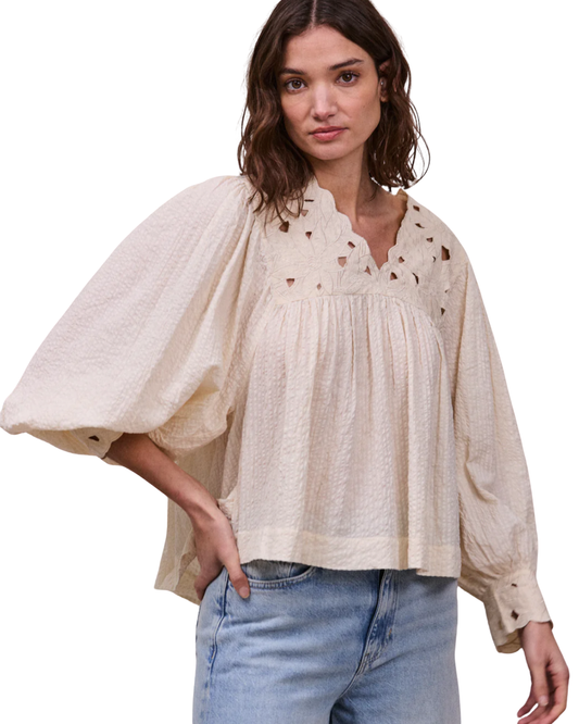 Lily of the Valley Blouse in Oyster by FAUNE