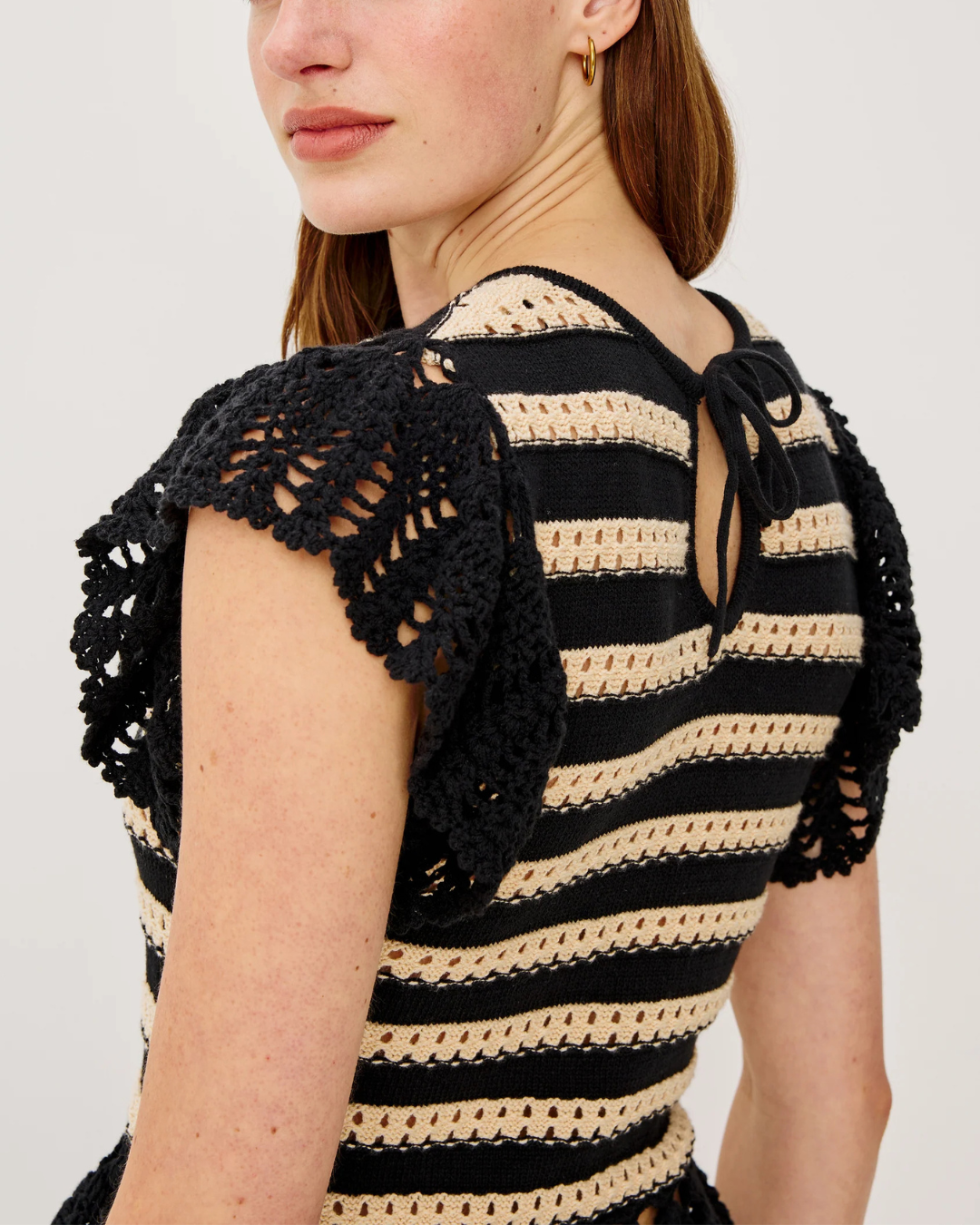 Coen Top in Black Oat Stripe by Rails