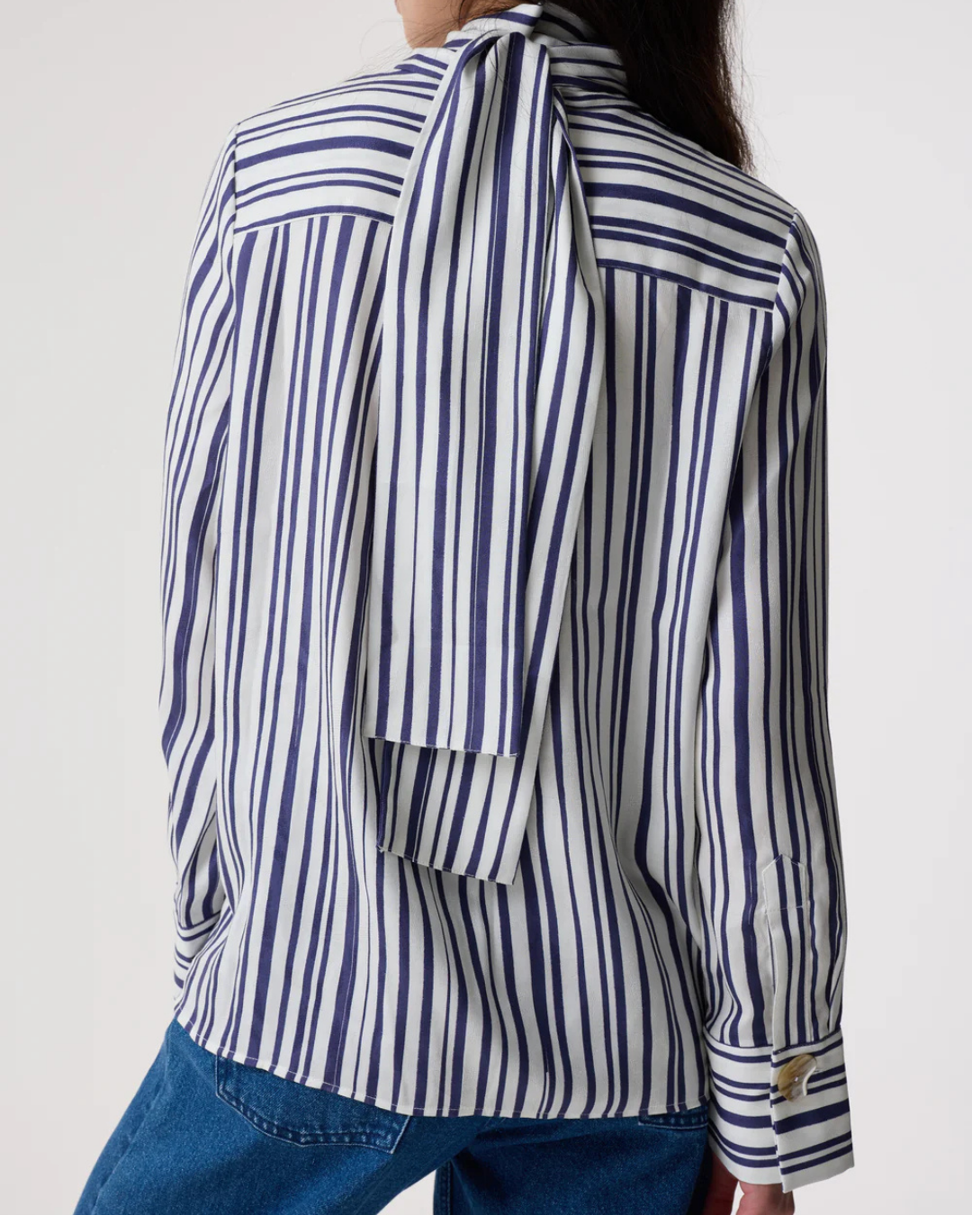 Viola Irregular Print Blouse in Navy by AKYN
