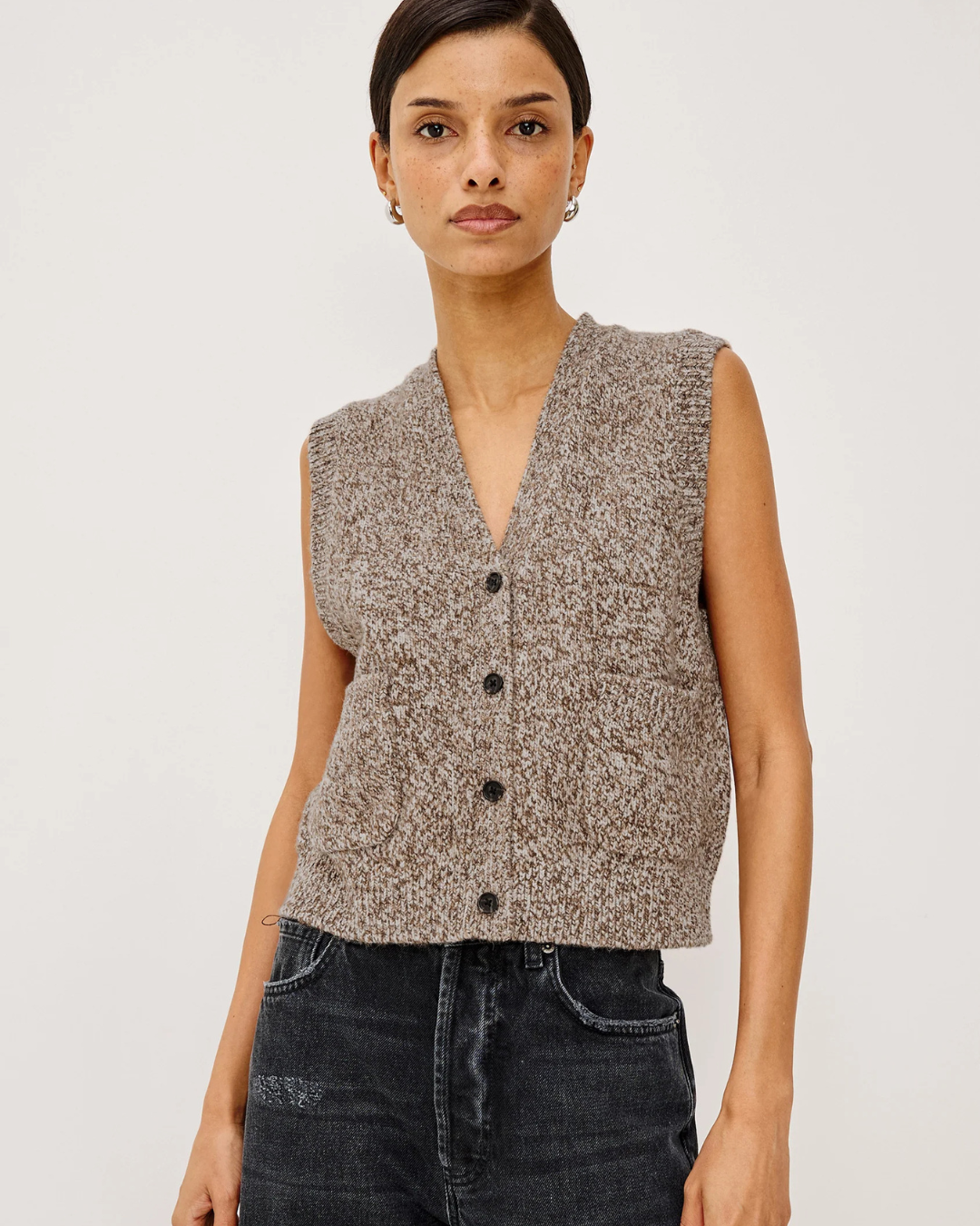 Kasmir Vest in Brown Melange by Rails