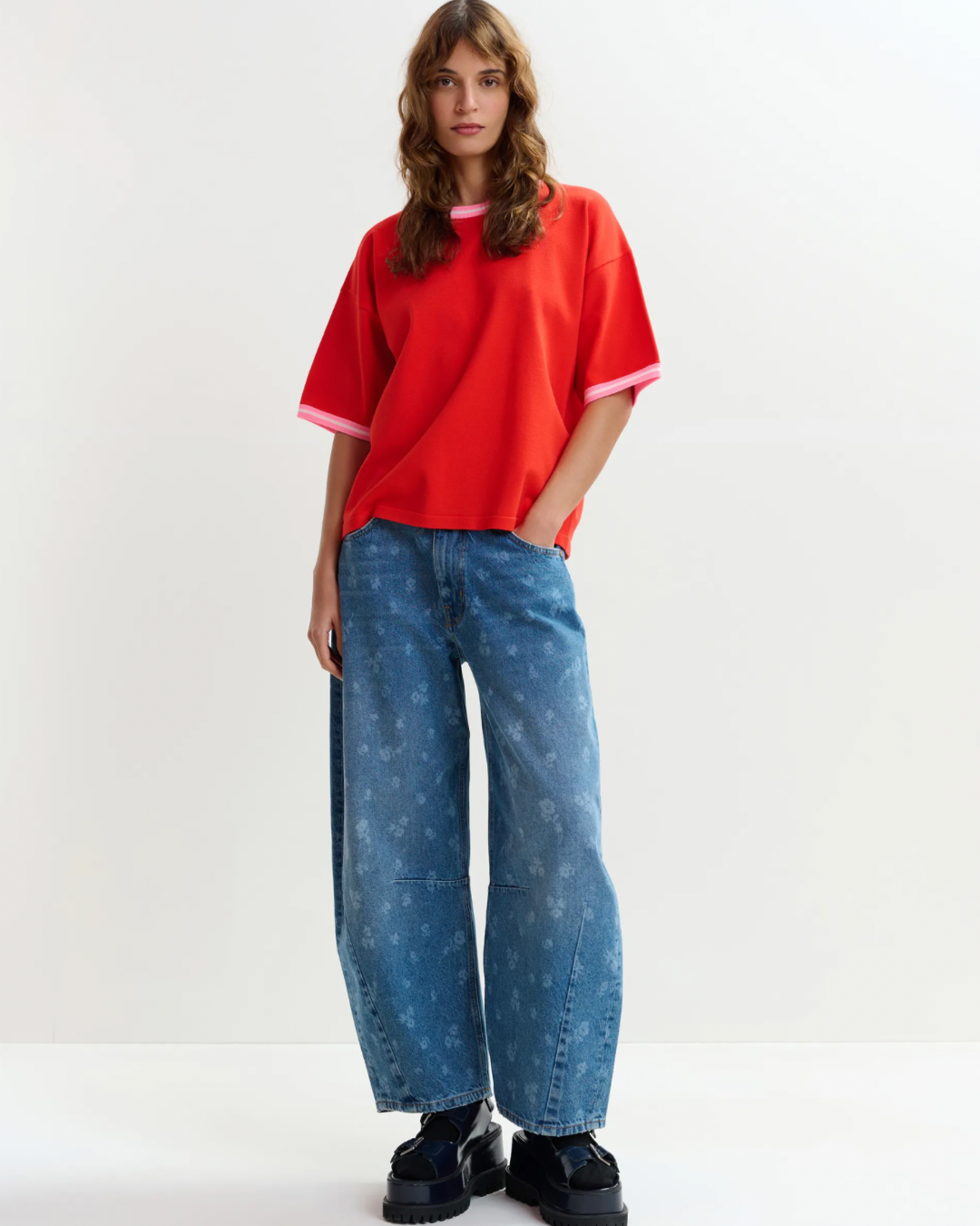 Jefinitely Contrast Pullover in Orange Brulee by Essentiel Antwerp