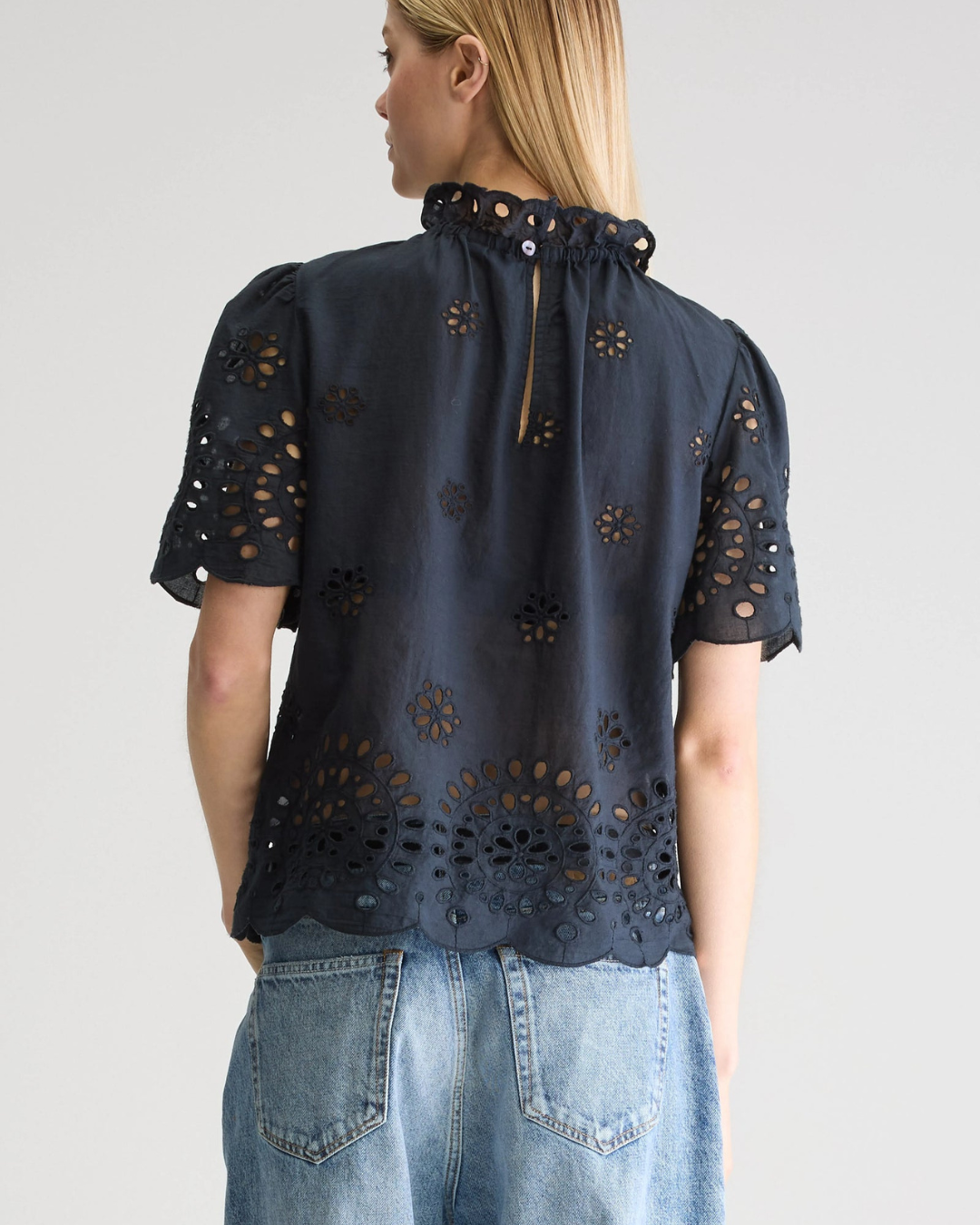 Darlene Short Sleeve Blouse in Black by Bellerose