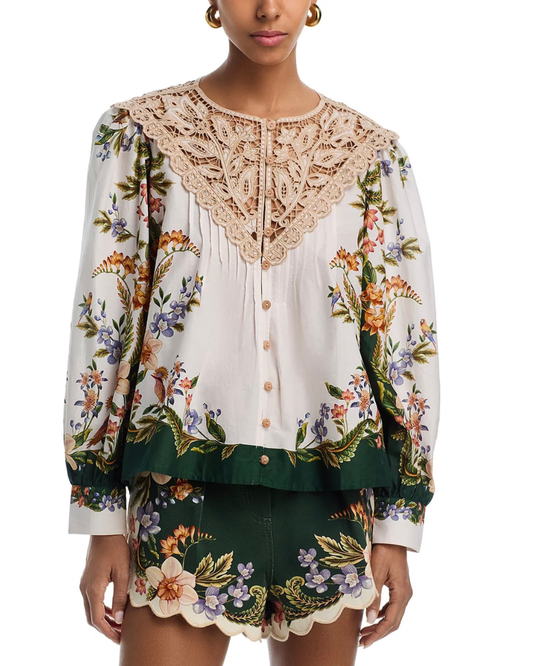 Nature Sand Long Sleeve Blouse by FARM Rio