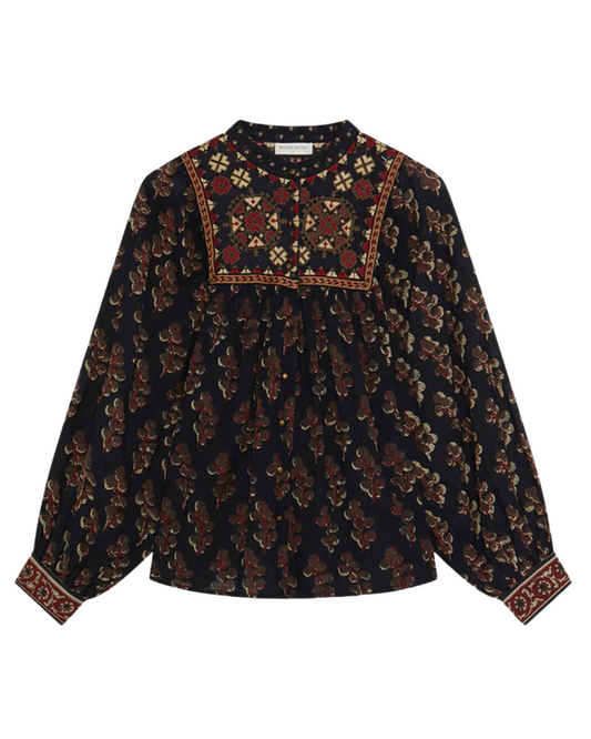 Scarlet Blouse in Black Coffee by Maison Hotel