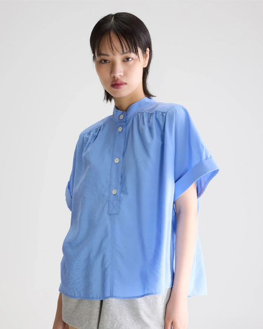 Pear Short Sleeve Blouse in Blue by Bellerose