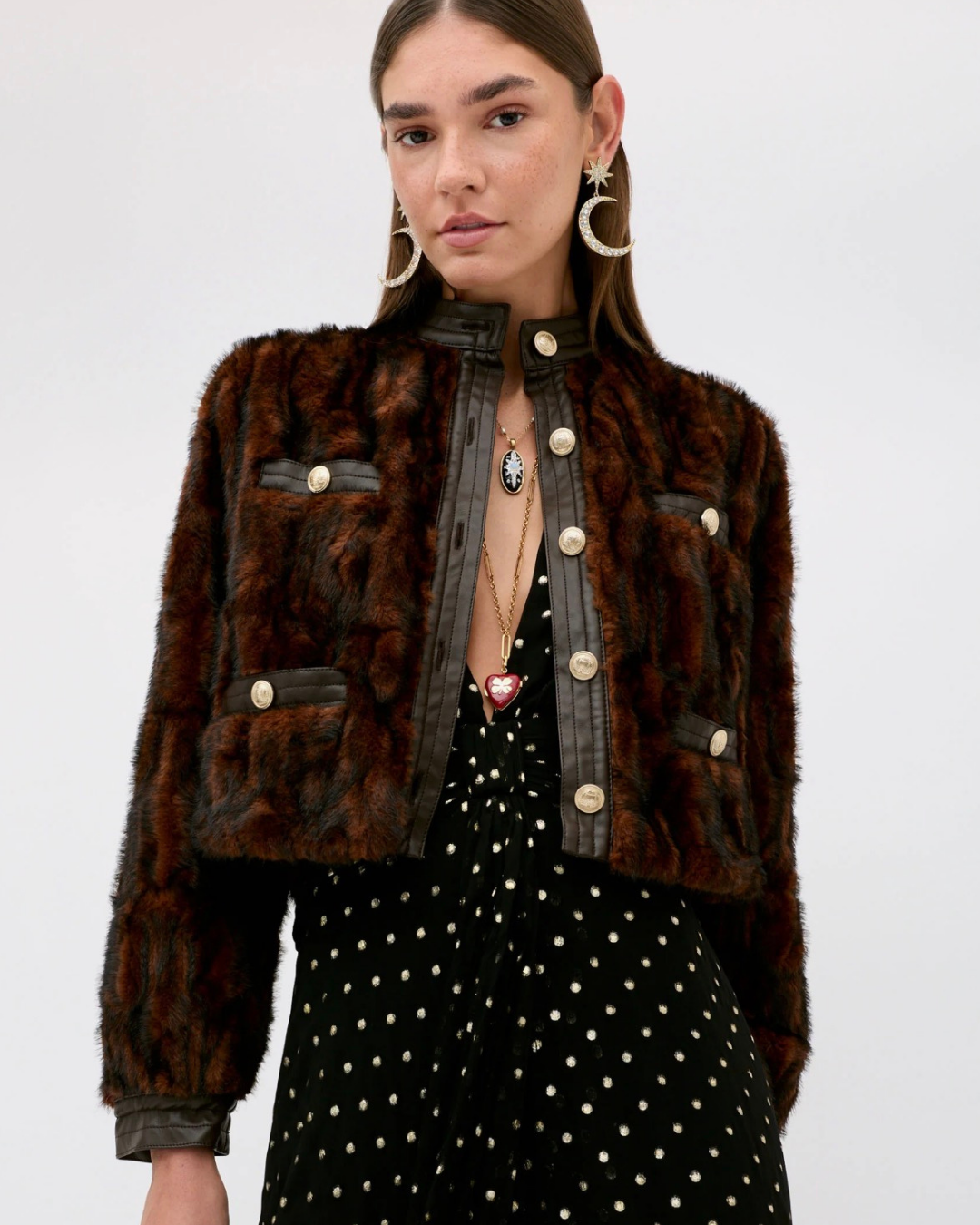Jina Jacket in Brown by RIXO