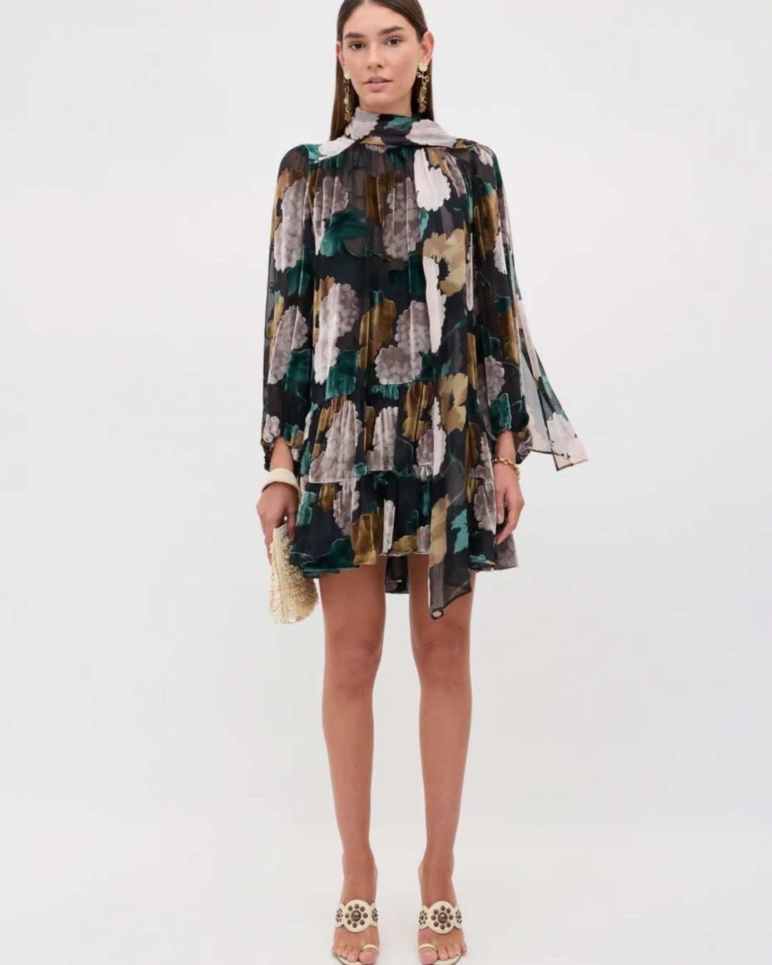 Anaya Dress in Hydrangea Floral Charcoal by RIXO (