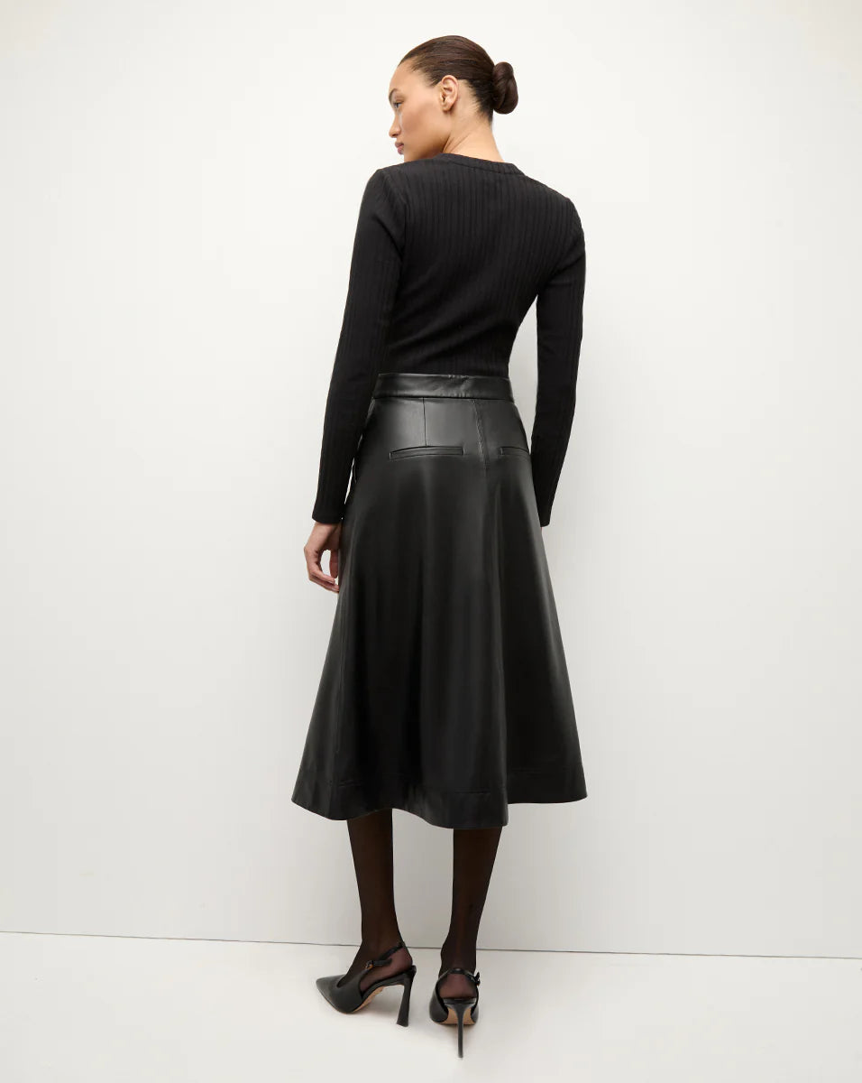 Louise Vegan Leather Skirt by Veronica Beard