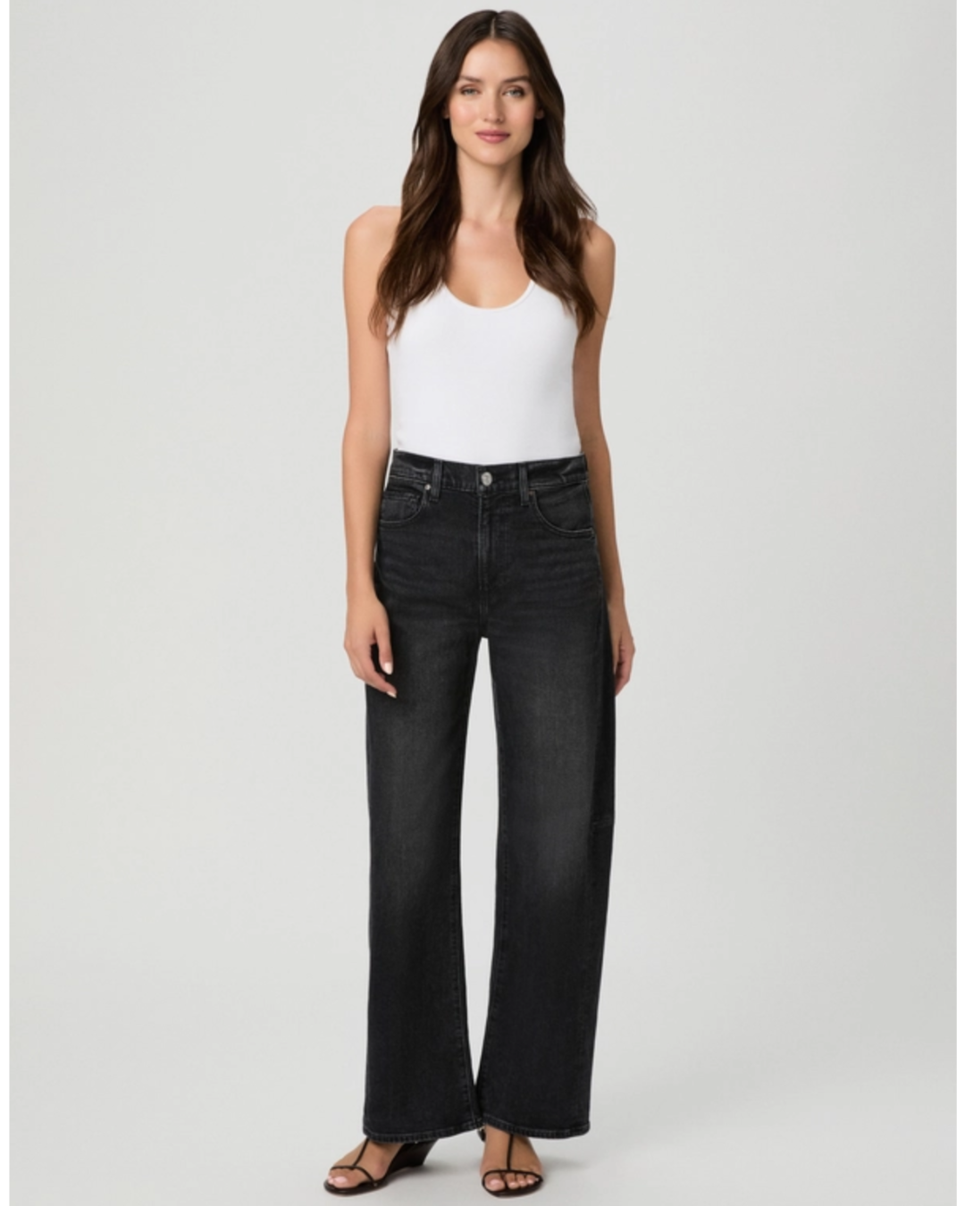 Arellia Skimmer Barrel Leg Jeans in Oscura by PAIGE