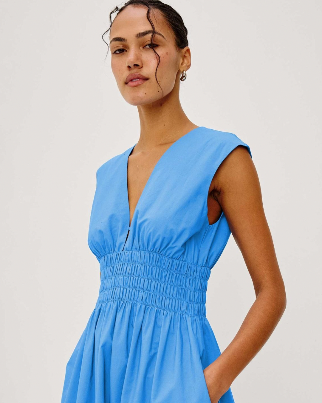 Roxanne Midi Dress in Harbor Blue by Rails
