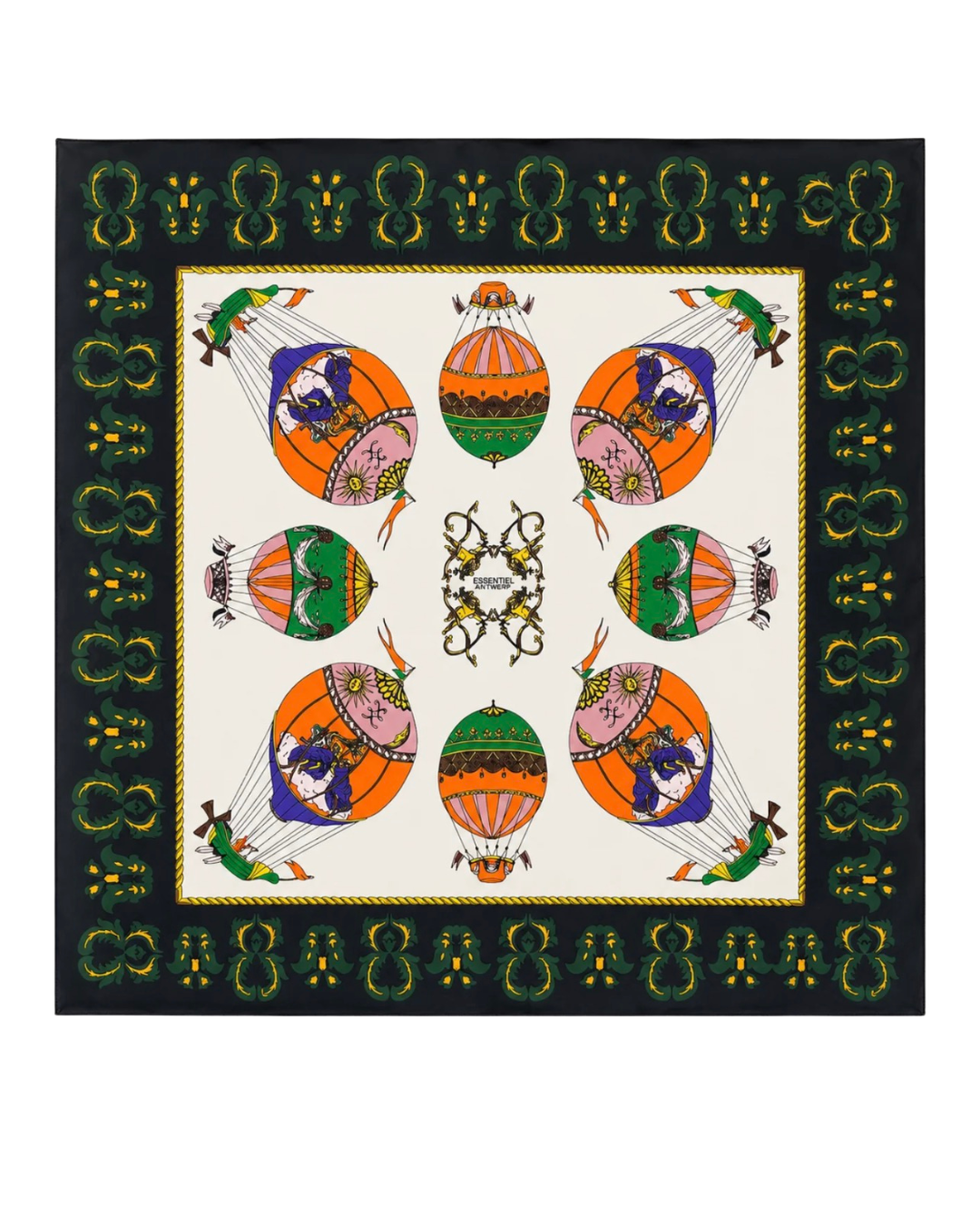 Kontact Printed Scarf in Black by Essentiel Antwerp