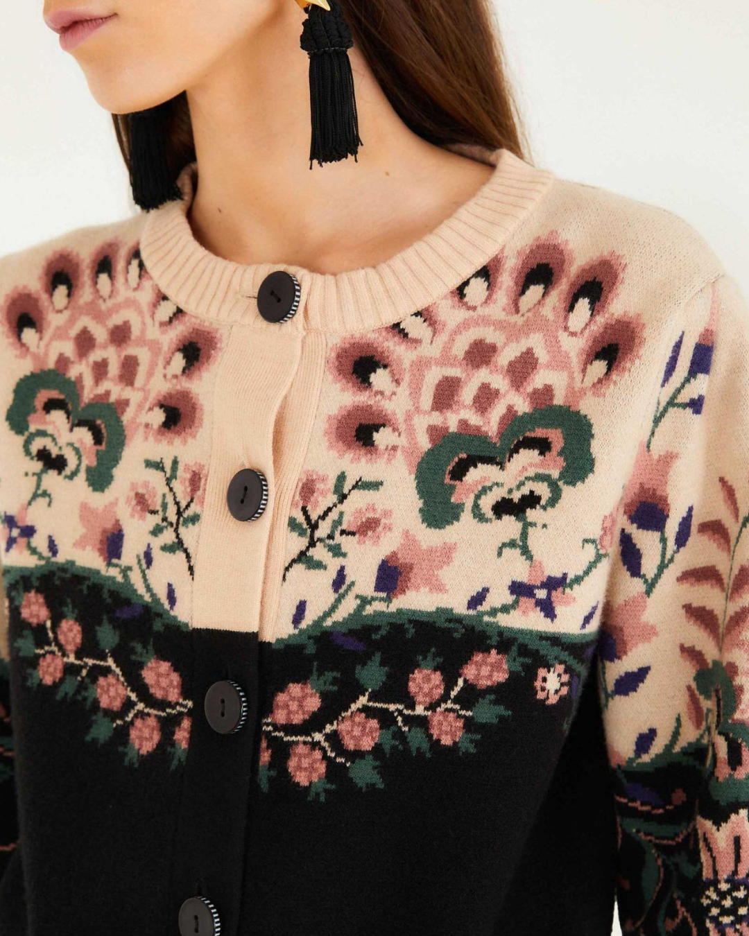 Belle Garden Mixed Knit Cardigan by FARM Rio