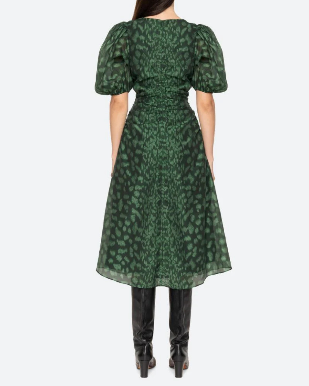 Claude Puff Sleeve Dress in Green by Sea New York