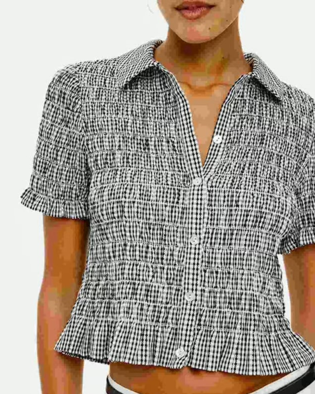 Alton Top in Black Gingham by Rails
