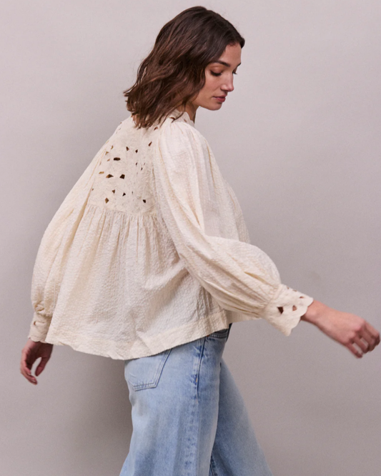 Lily of the Valley Blouse in Oyster by FAUNE