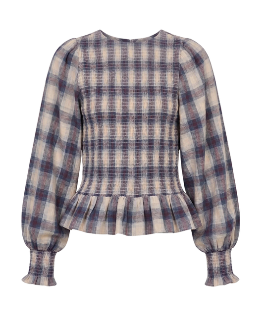 Yena Tokyo Check Blouse in Tokyo Check by by-bar