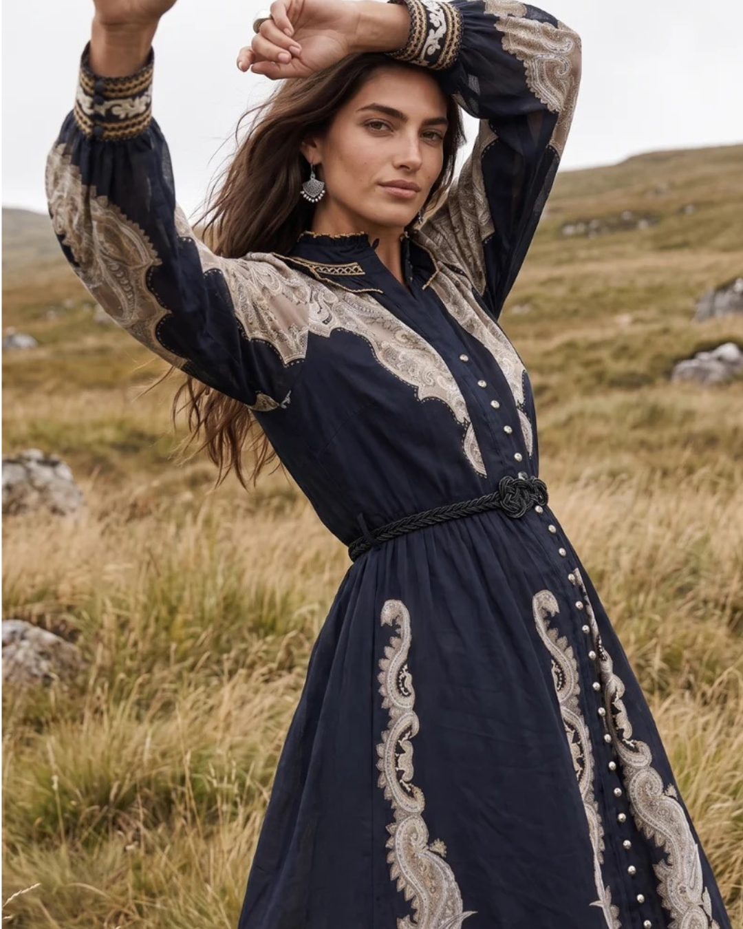 Lumi Dress in Onyx Black with Vanilla by Scarlett Poppies