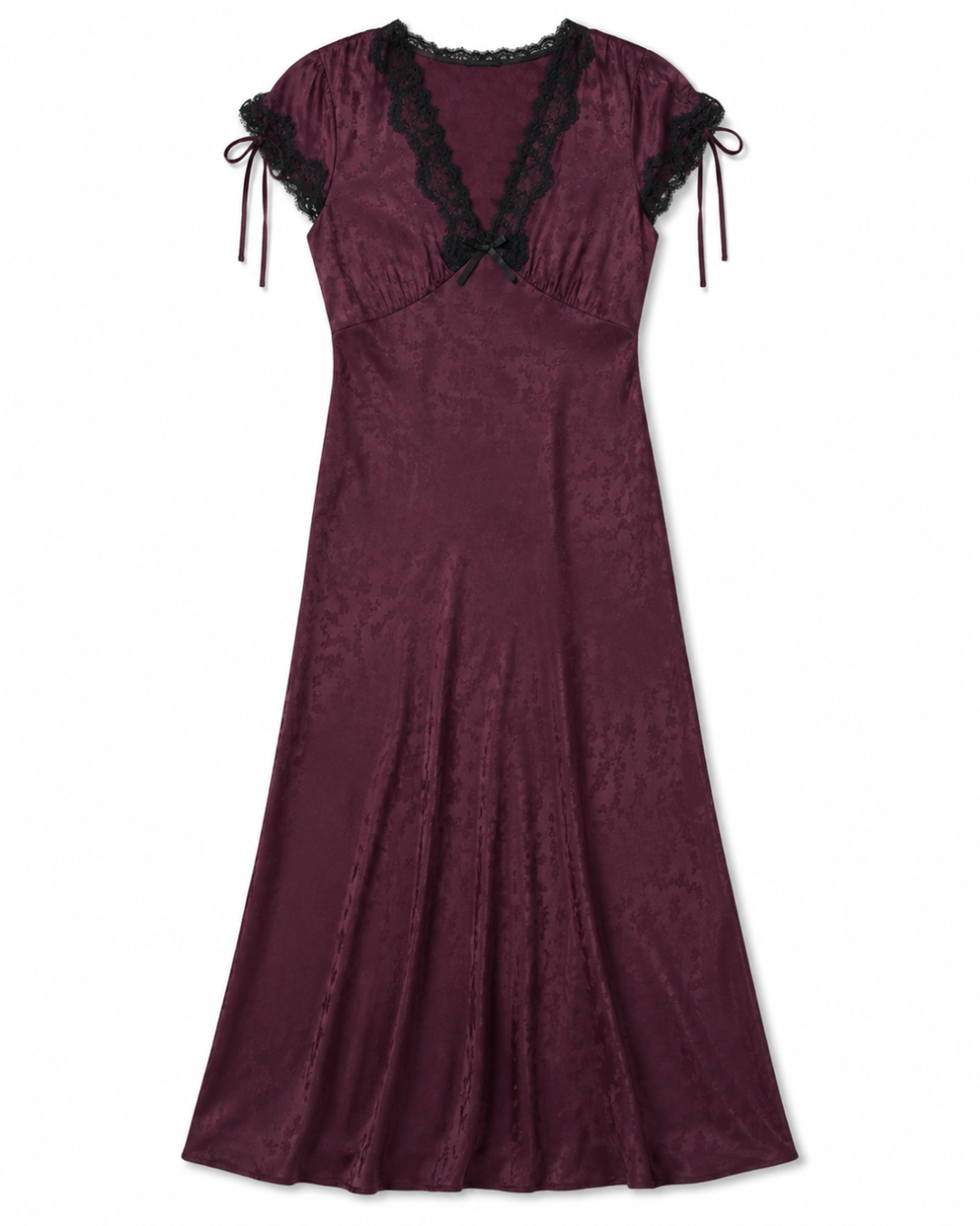 Fern Dress in Floral Trail Jacquard Wine by RIXO
