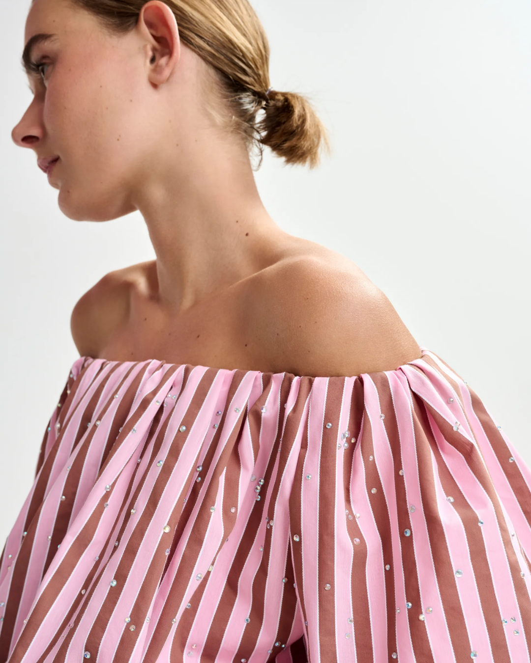 JayJay Rhinestone Puffy Top in Young Rose by Essentiel Antwerp