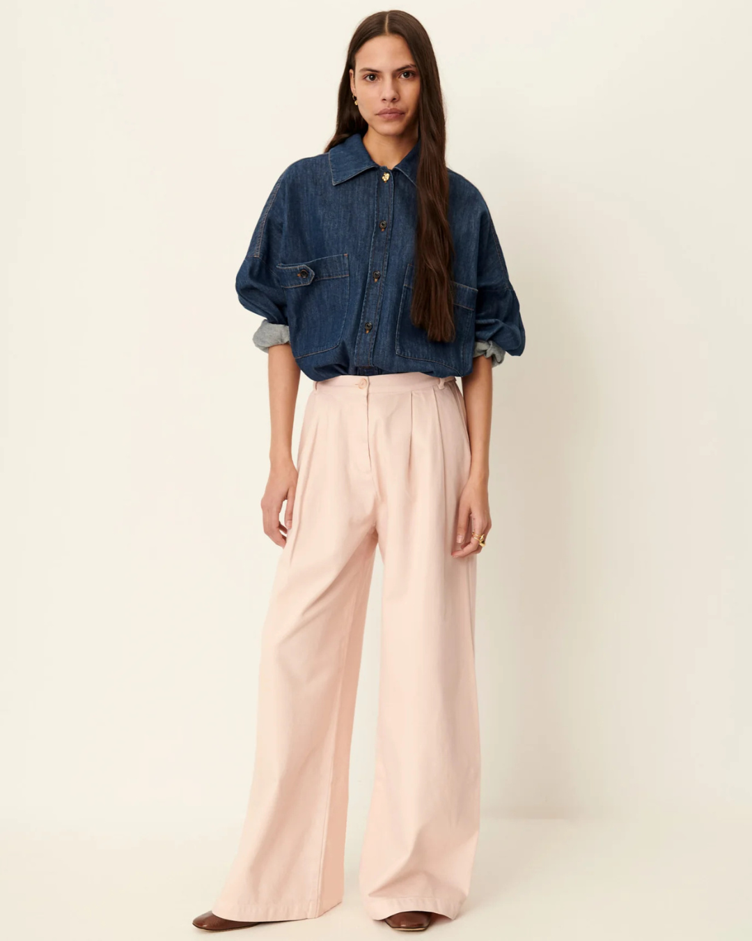 Tamayo Wide Leg Jeans in Ballerina by Sessùn