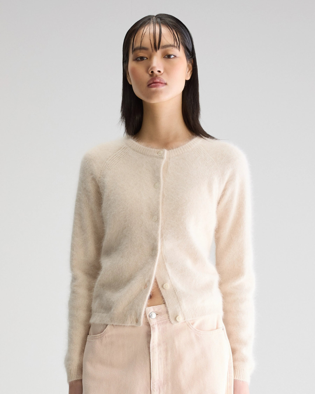 Datair Angora Blend Cardigan in Parchemin by Bellerose