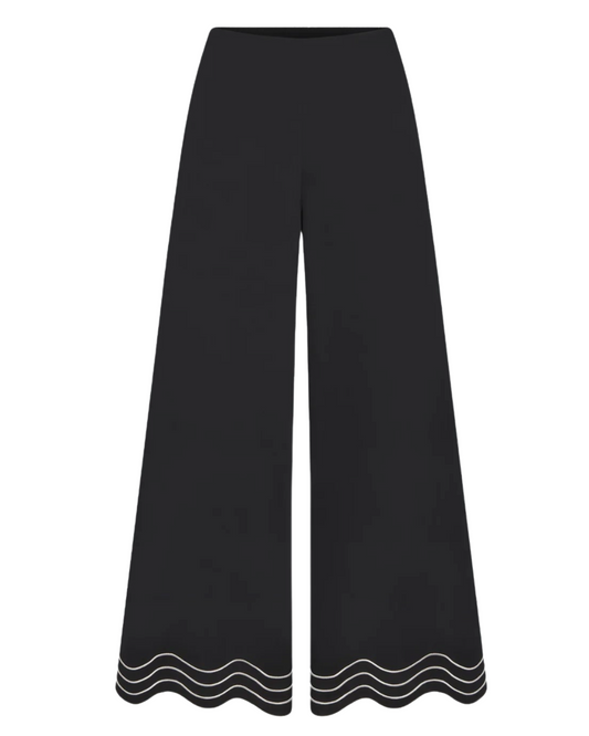 Wavy Cropped Poplin Pant in Black by Simon Miller
