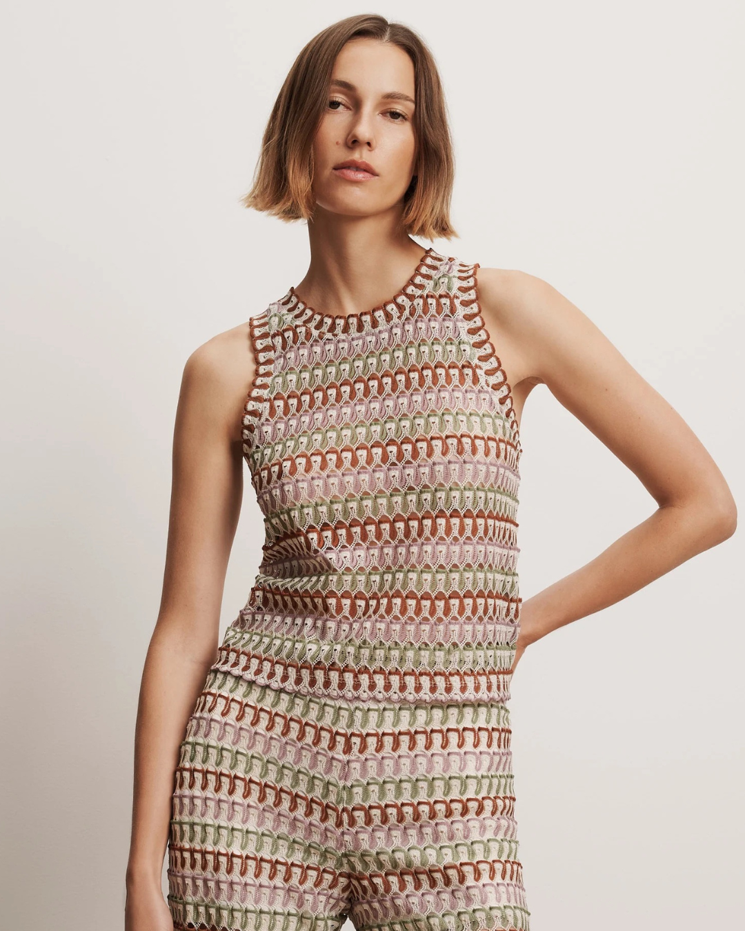 Rhett Crochet Tank Top by Veronica Beard