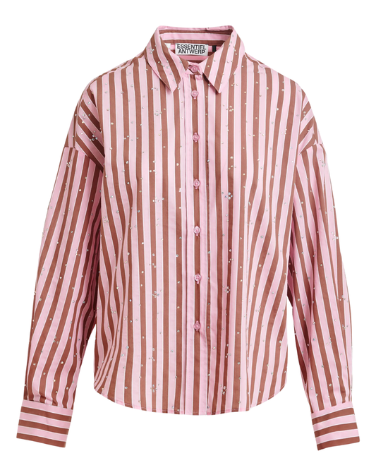 Jelief Rhinestone Shirt in Young Rose by Essentiel Antwerp