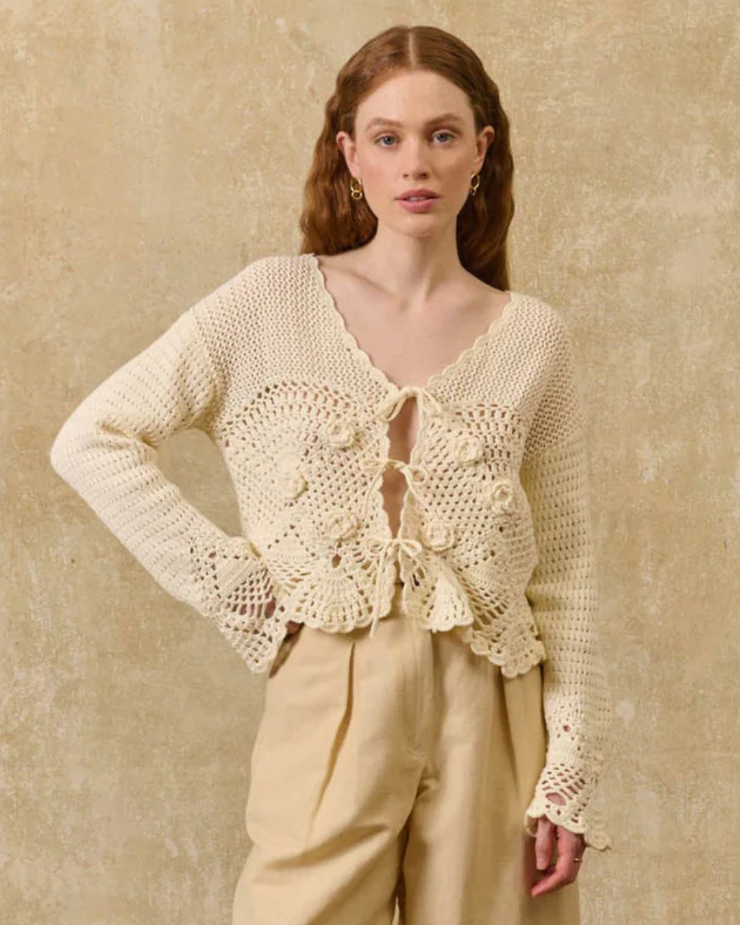 Molya Cardigan in Cream by Louise Misha