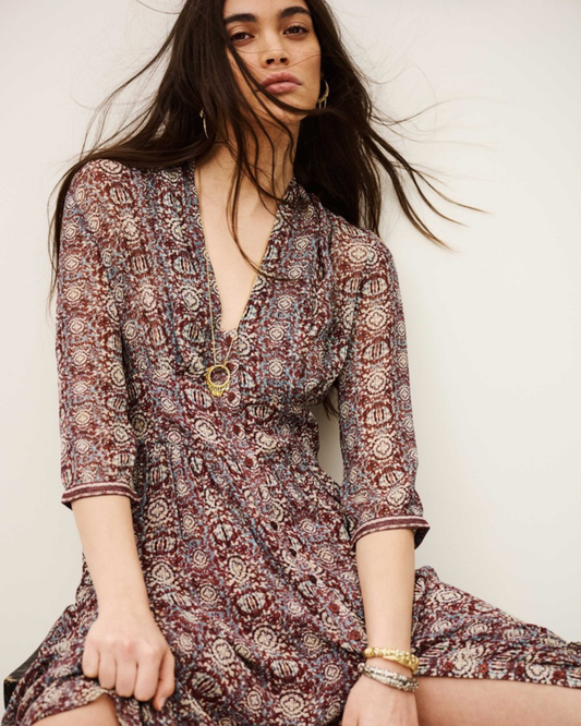 Dazzle Dress in Burgundy by BA&SH