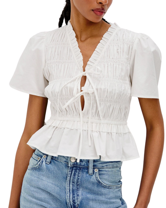 Portia Top in White by Rails