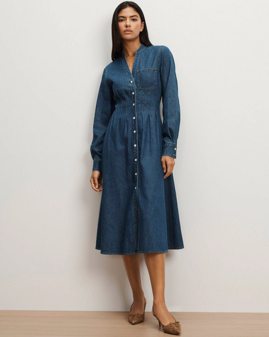 Arcadia Midi Denim Shirt Dress by Veronica Beard