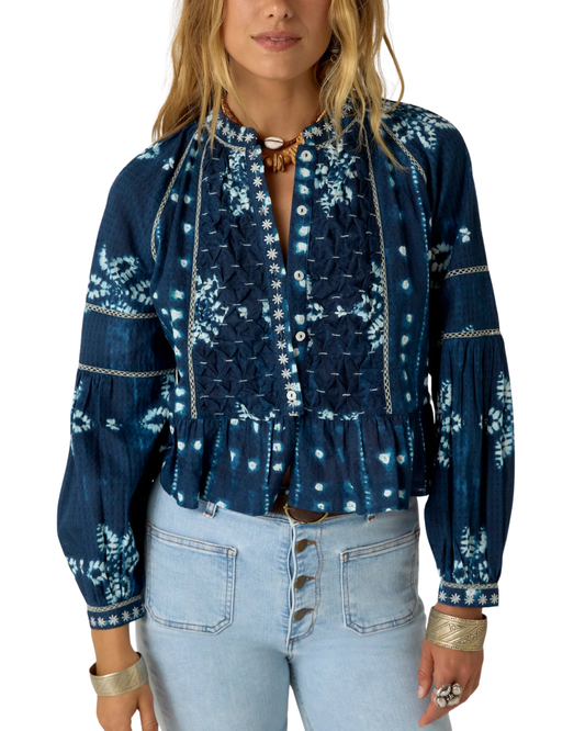 Sora Blouse in Ocean Ink by Maison Hotel