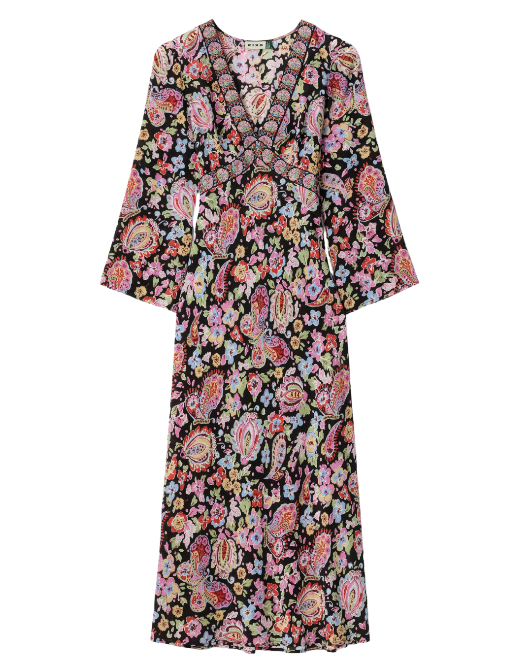Tania Dress in Cara Floral Black by RIXO