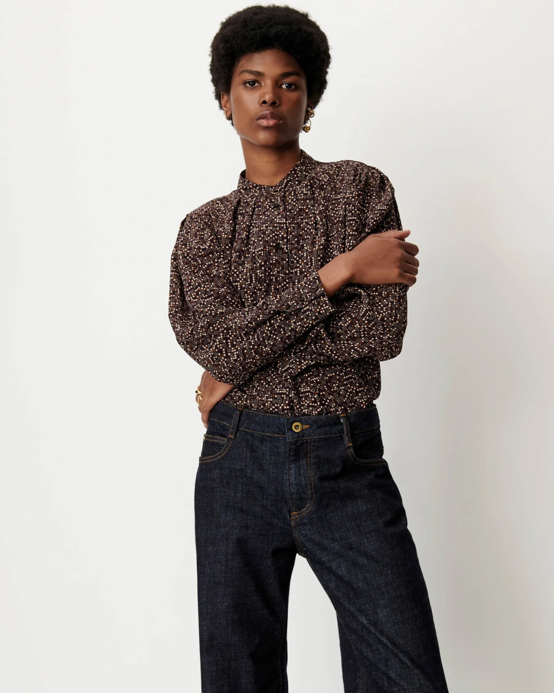 Esperanzo Blouse in Coffea Pianoroll by Sessùn