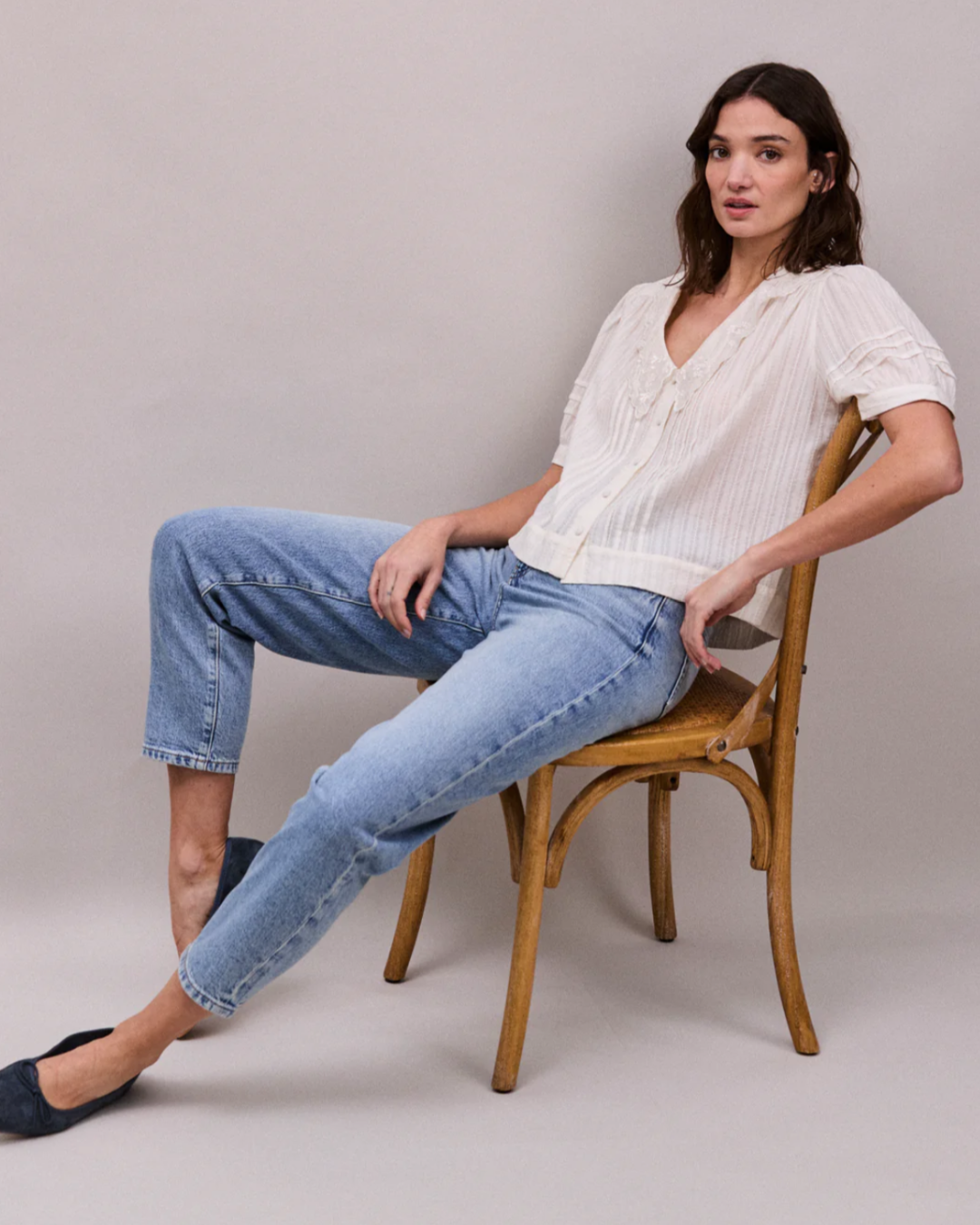 Loire Blouse in Vintage White by FAUNE