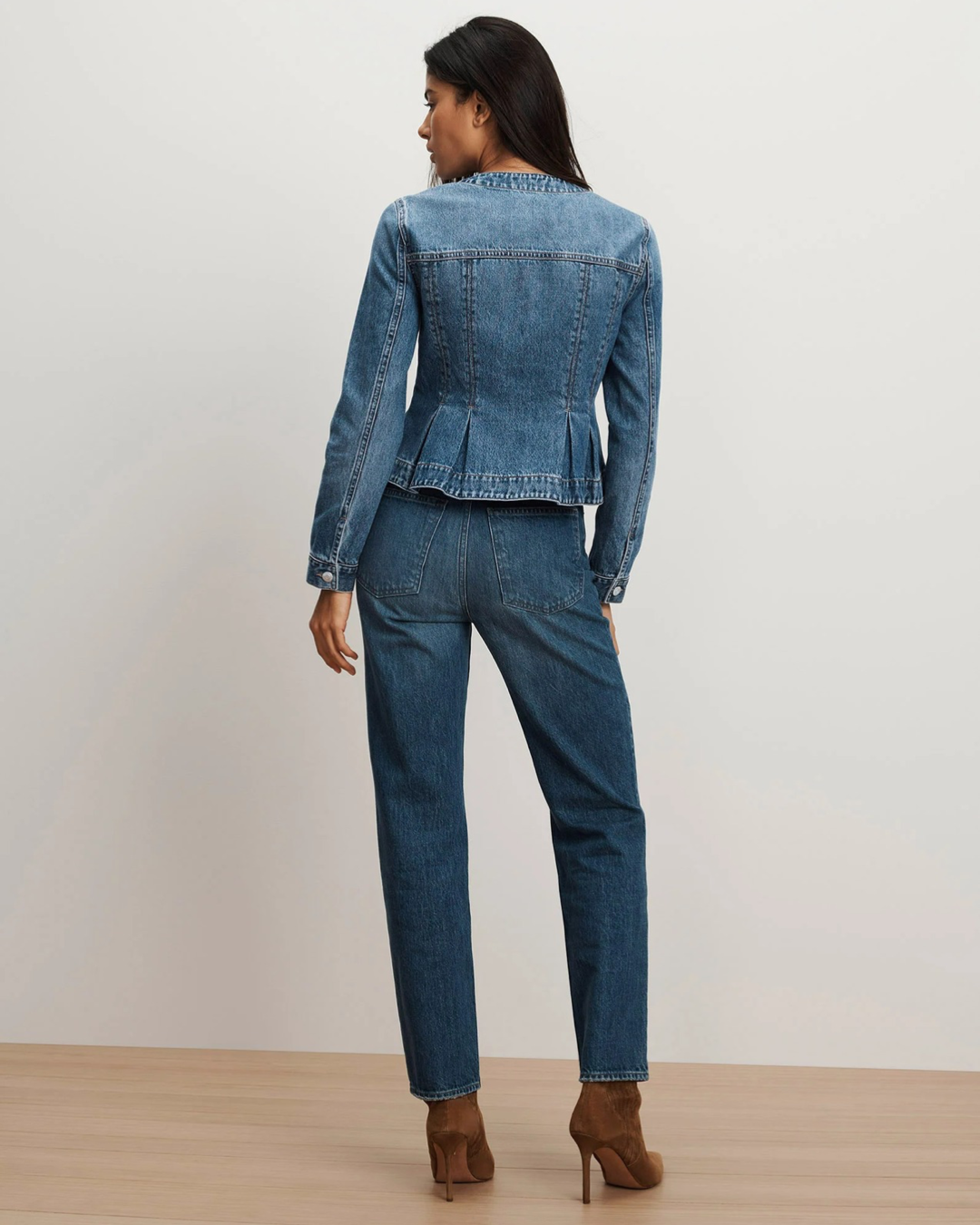 Zahara Peplum Denim Jacket by Veronica Beard