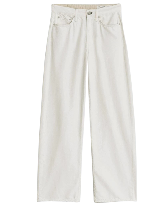 Logan Featherweight Wide Leg Jeans in Ecru by Rag & Bone